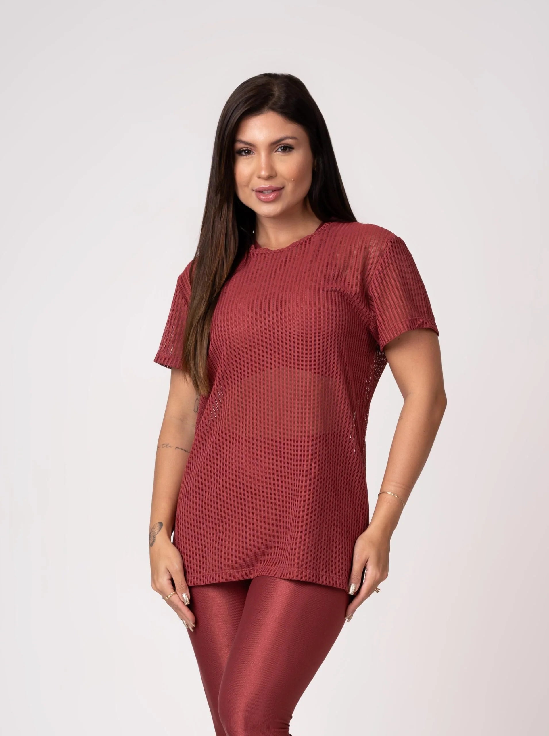 Camiseta Dry Fit Marilia - Bordo 1